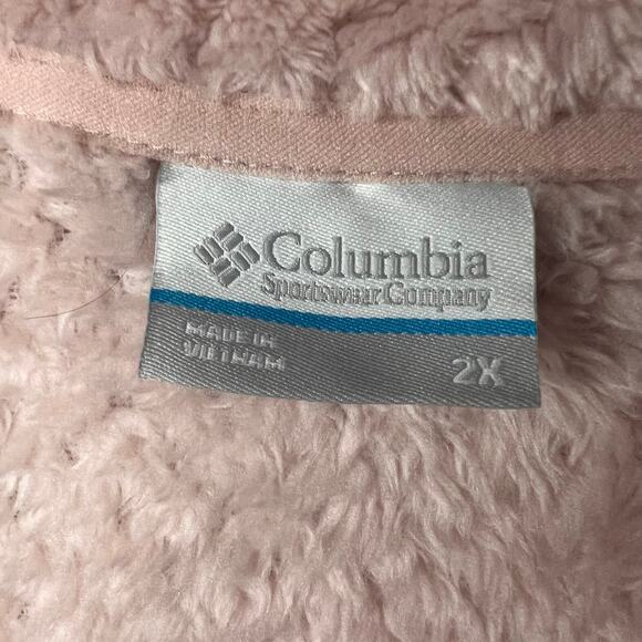 Columbia Fire Side Sherpa Full Zip Pink Fleece Jacket Women's XXL Fuzzy Soft - Picture 7 of 10